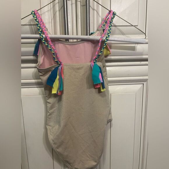 Beach Lingo L123532 Tied Up Braid Fringe One-Piece Swimsuit Girl's Size 6-7 - Picture 6 of 11